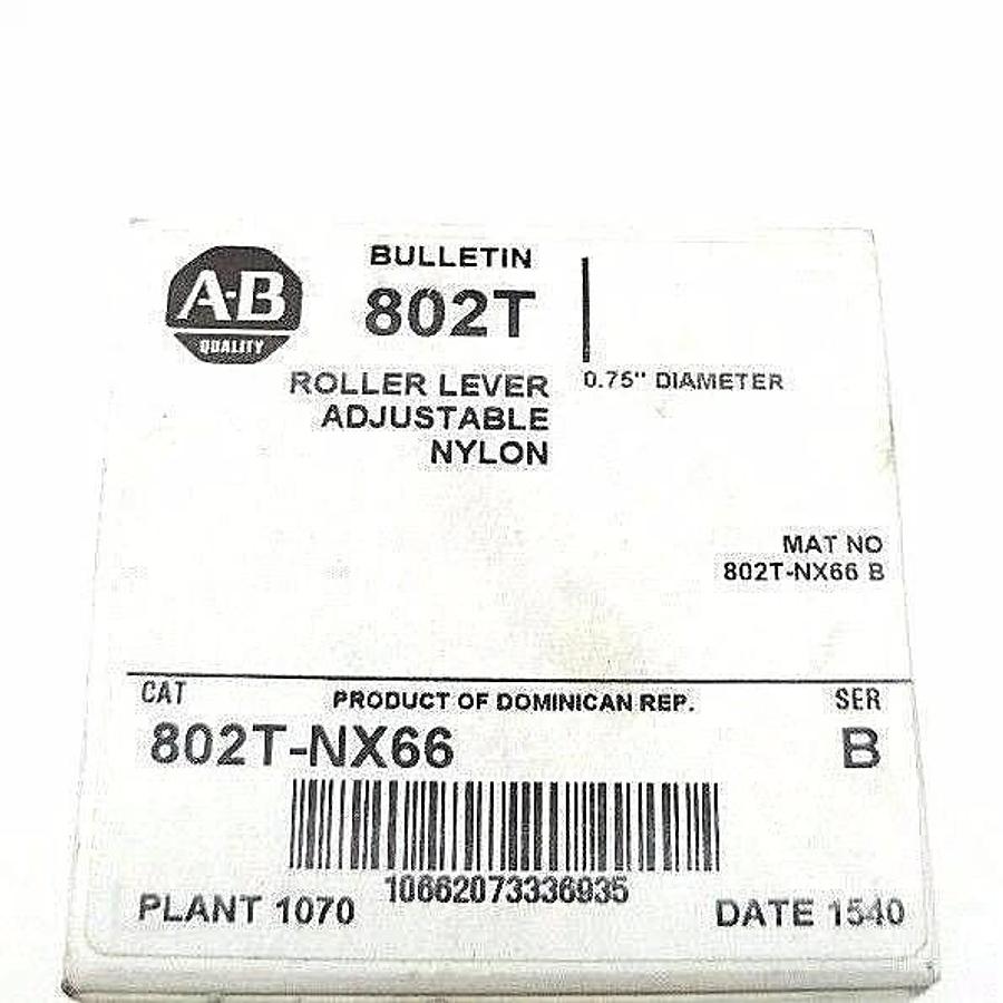 Used NIB ALLEN BRADLEY 802T-NX66 ROLLER LEVER ADJUSTABLE NYLON 802TNX66. SER. B