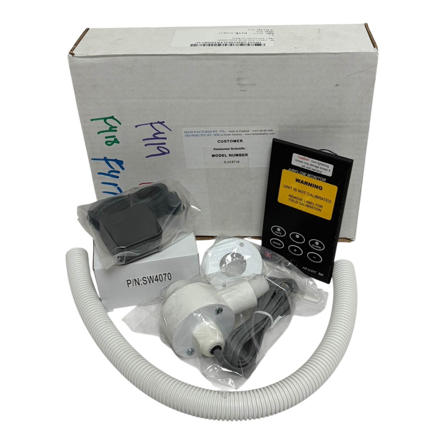 Used Kewaunee Air Alert 600 Fume Hood Velocity Airflow Monitor Alarm TEL X-018718