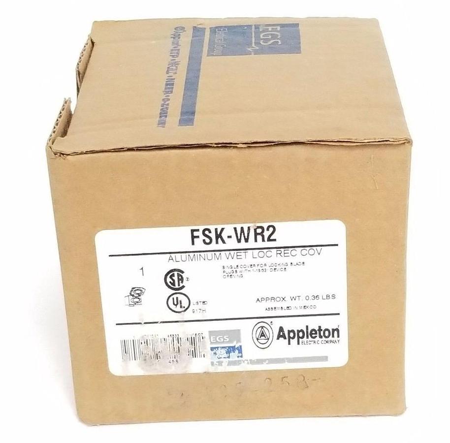 Used NIB APPLETON FSK-WR2 ALUMINUM WET-LOCK WEATHERPROOF RECEPTACLE COVER, FSKWR2