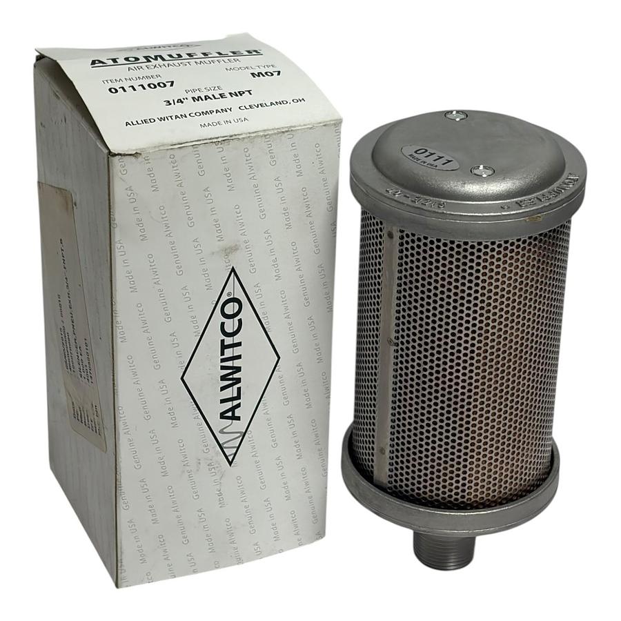 Used Allied Witan M07 Atomuffler Air Exhaust Muffler 3/4" Male NPT 0111007 New