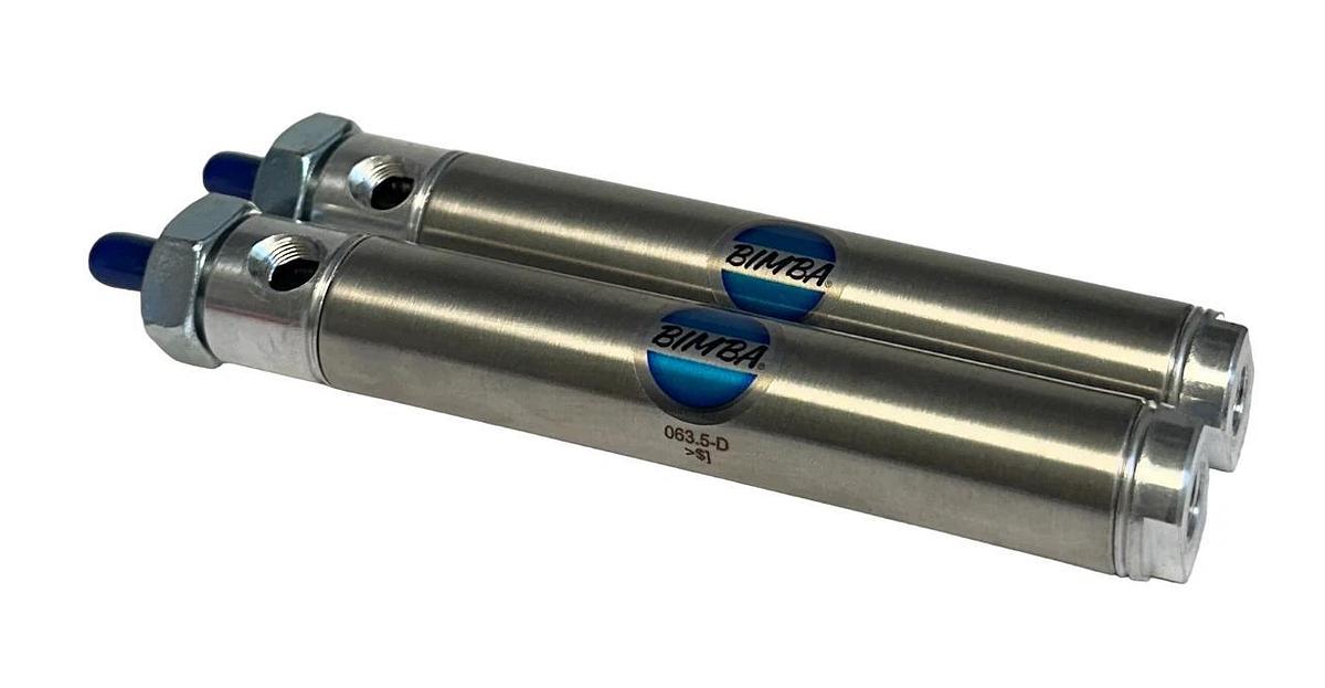 Used 2 BIMBA 063.5-D / 0635D PNEUMATIC CYLINDERS STAINLESS 7/8'' BORE 3-1/2'' S NSMP