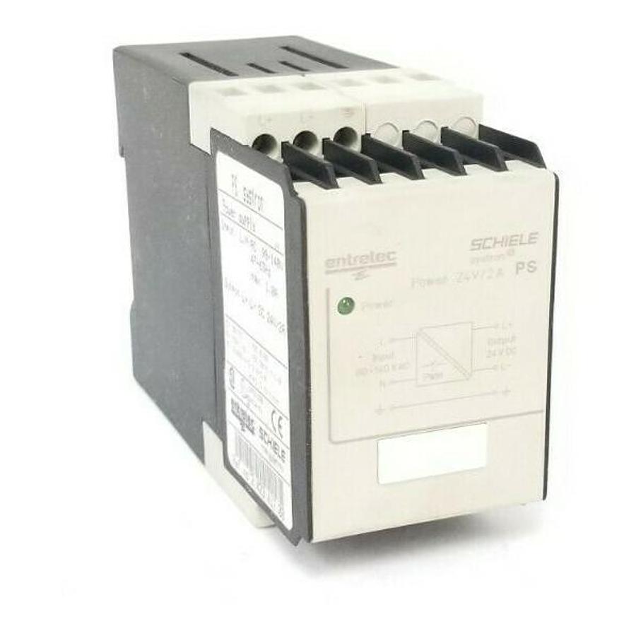 Used ENTRELEC SCHIELE 2.423.417.00 PS SYSTRON POWER SUPPLY, 24V/2A OUTPUT, 242341700