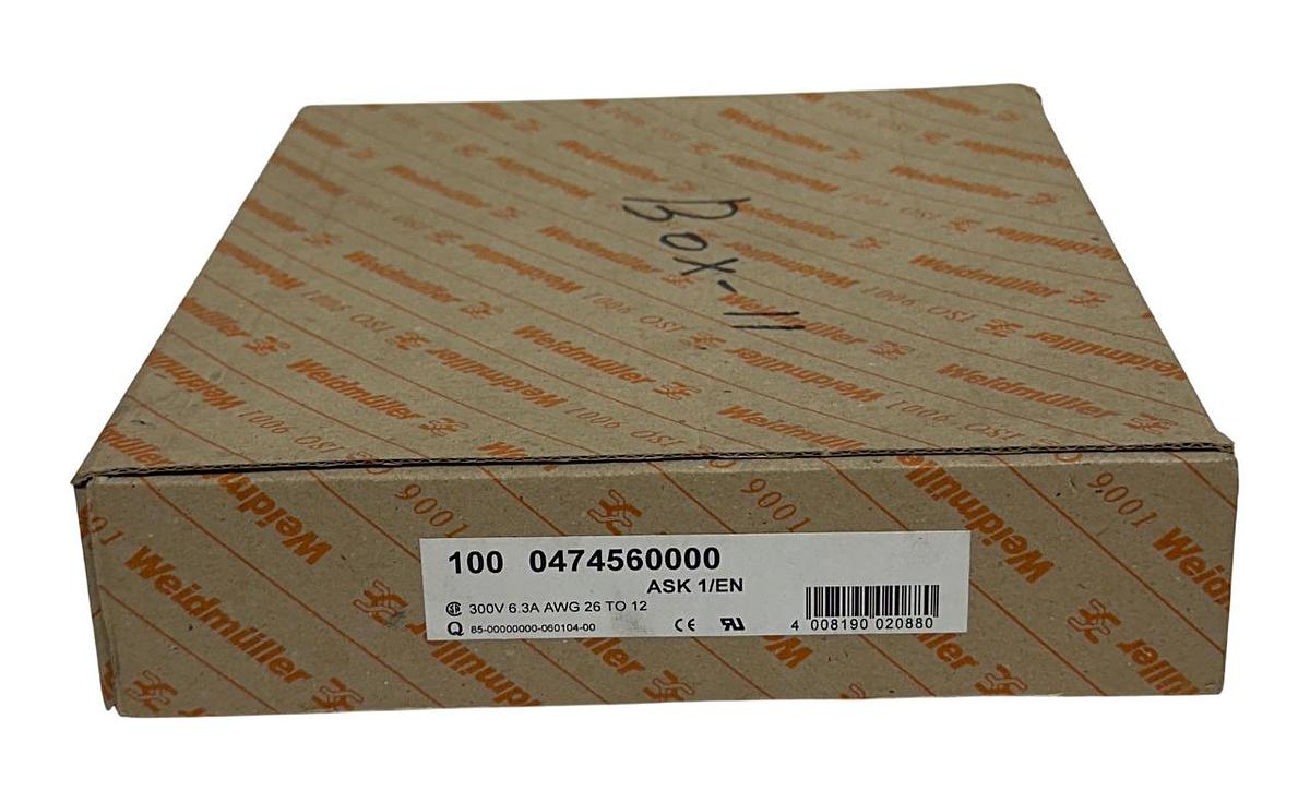 Used 89 WEIDMULLER ASK 1/EN / 0474560000 FUSE TERMINAL BLOCKS 300V 6.3A 26-12AWG NSMP