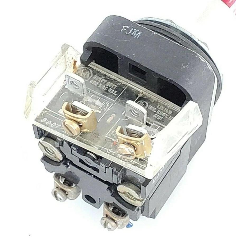 Used (4) ALLEN BRADLEY 800T-PT16 PUSHBUTTONS RED SER. N W/ 120V COIL & 800T-XA SER. C