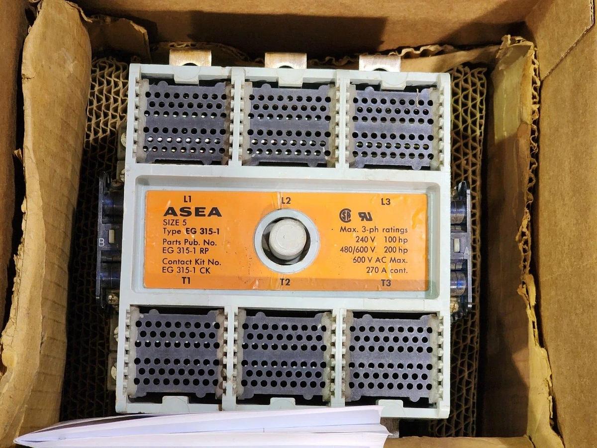 Used FOR PARTS ASEA BROWN EG315-1 / EG3151 CONTACTOR SIZE 5 600V COIL 110/120V 60Hz