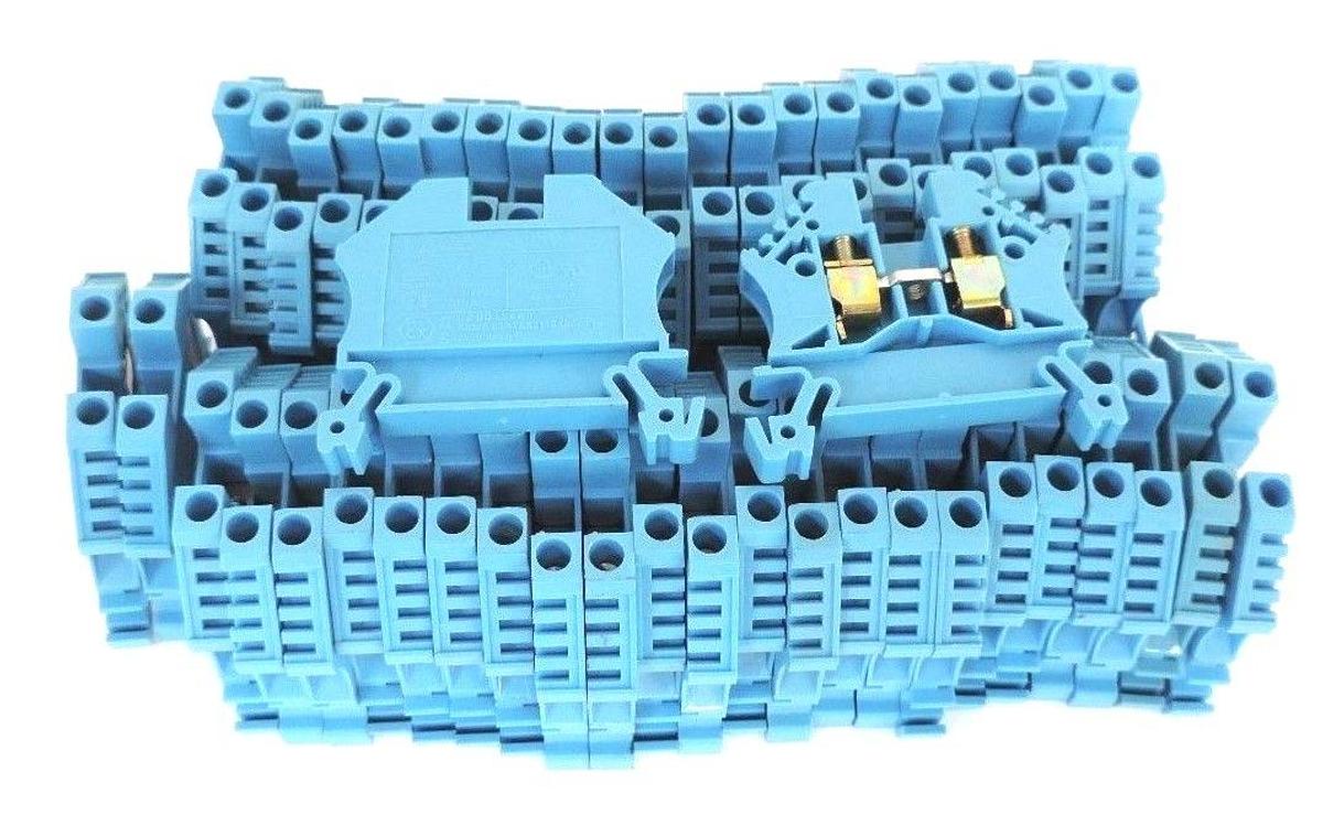 Used LOT OF 48 EURO 4 TERMINAL BLOCKS BLUE