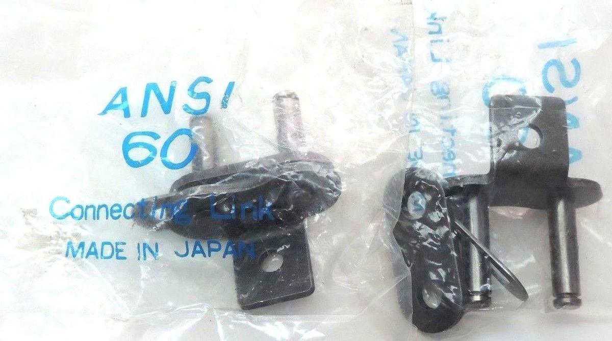 LOT OF 6 NEW HITACHI ANSI-60 CONNECTING LINKS, NICKEL PLATED, ANSI60