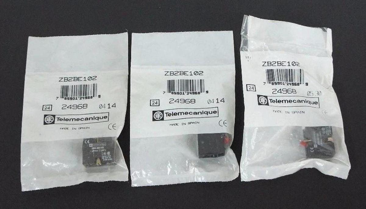 Used LOT OF 3 NEW TELEMECANIQUE ZB2BE102 CONTACT BLOCKS