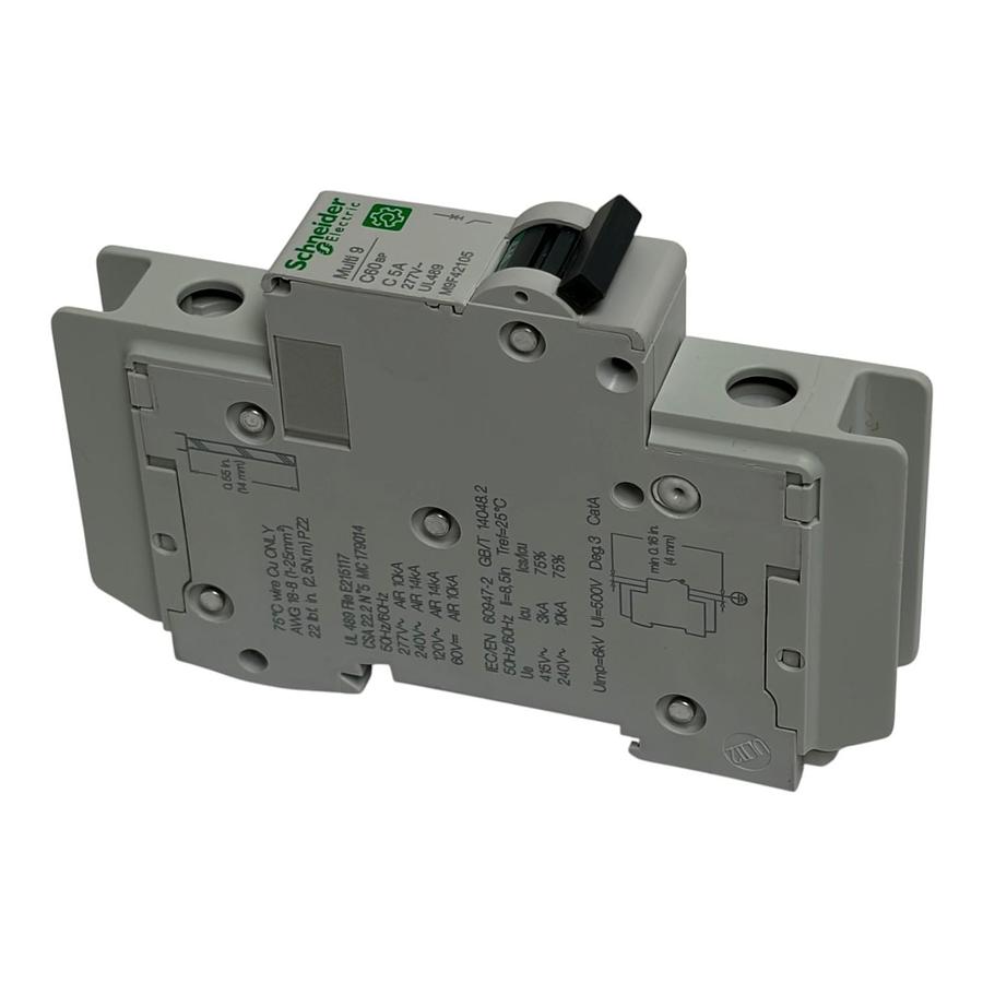 Used Schneider Electric M9F42105 Multi9 C60BP 1 Pole 5A C Curve Circuit Breaker New