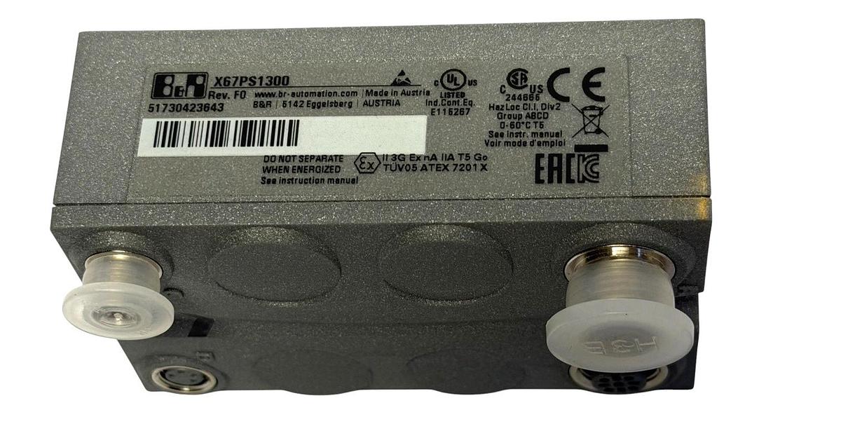 Used B&R X67PS1300 X67 System Power Supply Module 24VDC X2X Link IP67 Rev F0 NSNP
