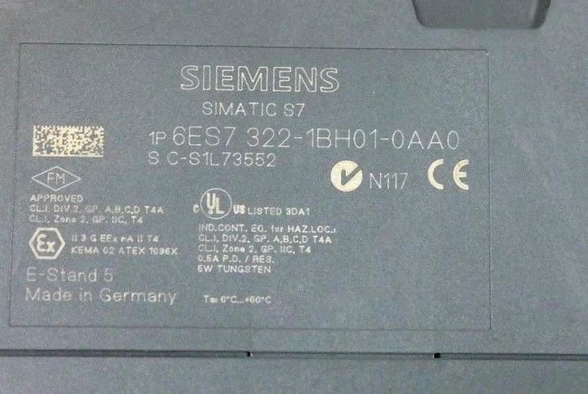 Used LOT OF 2 SIEMENS 6ES7 322-1BH01-0AA0 SIMATIC S7 OUTPUT MODULES 24VDC, .5AMP