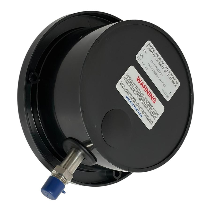 Used Perma-Cal 101FTM27A21 30" Hg Vac to 30 PSI Compound Test Gauge 101FTM