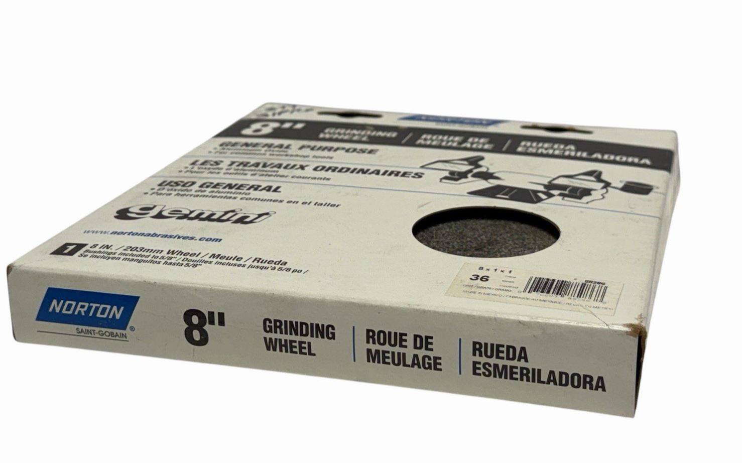 NEW NORTON 88286 GENERAL PURPOSE GRINDING WHEEL 36 GRIT 8X1X1
