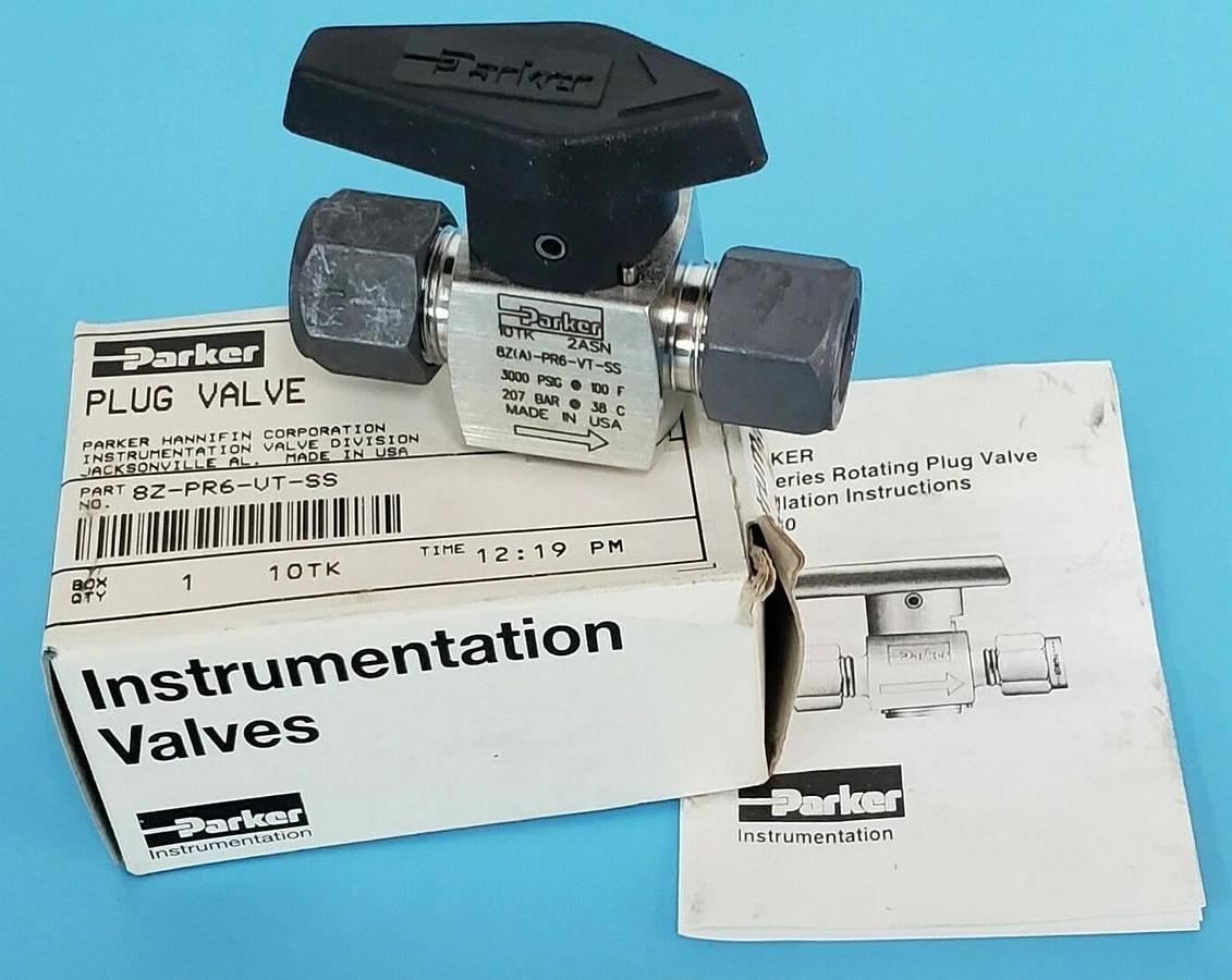 Used NIB PARKER 8Z-PR6-VT-SS PLUG VALVE 8ZPR6VTSS