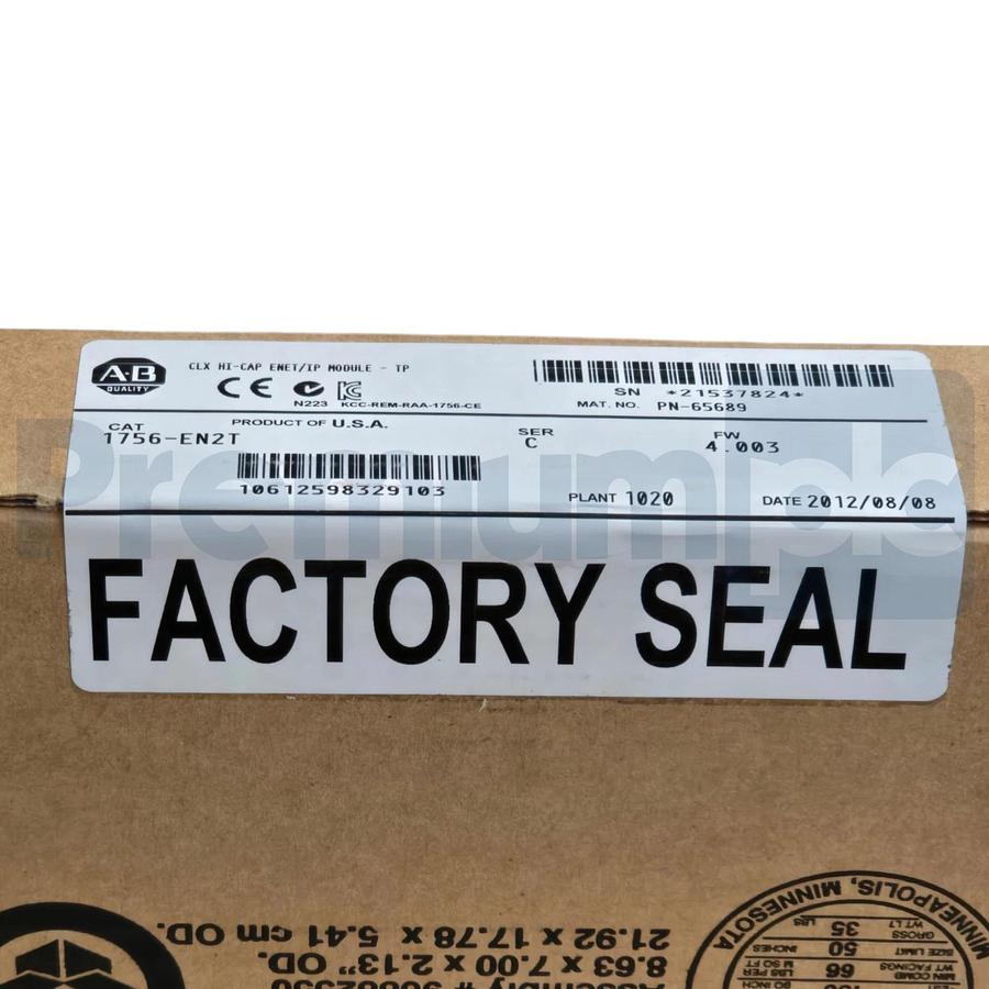 Sealed Pre-Owned Allen Bradley 1756-EN2T /C ControlLogix Hi-Cap ENet/IP Module