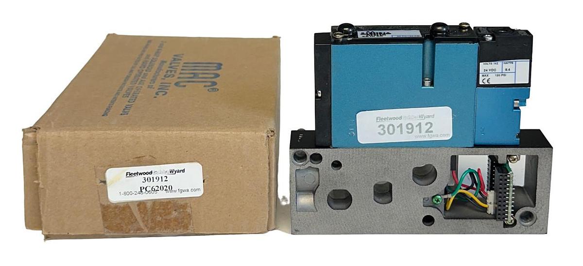 NEW MAC / FLEETWOOD 301912 PNEUMATIC SOLENOID VALVE ASSEMBLY 24VDC COIL NSMP