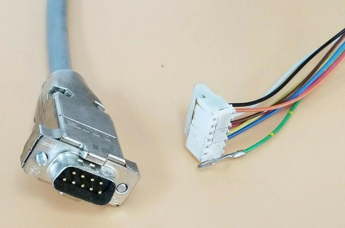 Used GENERIC AMPHENOL OMRON 9-PIN / 8-WIRE CONNECTOR CABLE PG 13,5
