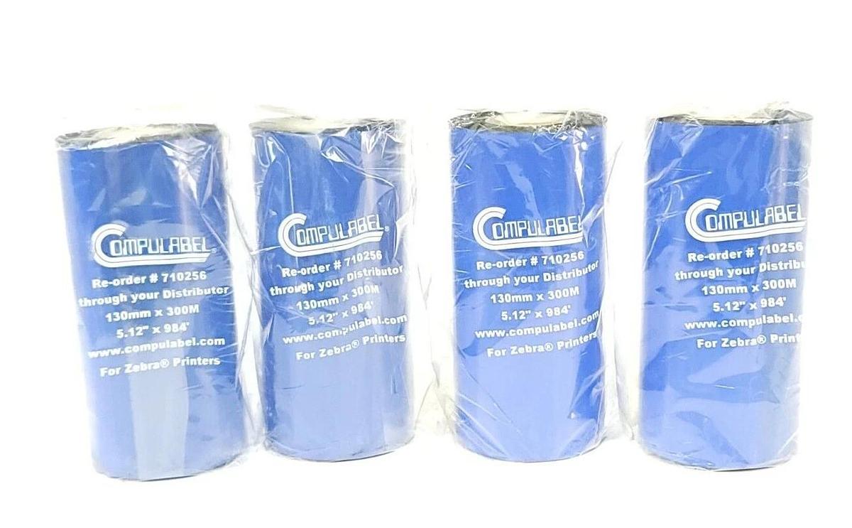 Used LOT OF 4 NEW COMULABEL 710256 RIBBON, INKING, 5.12'' X 984'