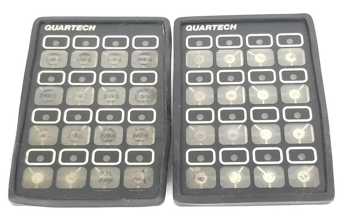 Used LOT OF 2 QUARTECH 8652 PLC PROGRAMMING INTERFACES 16-KEY, 5VDC