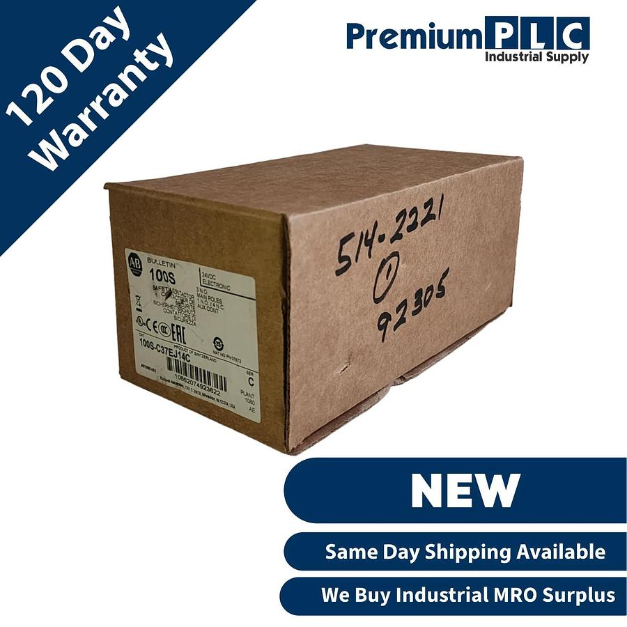 Used NEW ALLEN BRADLEY 100S-C37EJ14C /C SAFETY CONTACTOR 37A 24V W/ELEC COIL 1NO/4NC