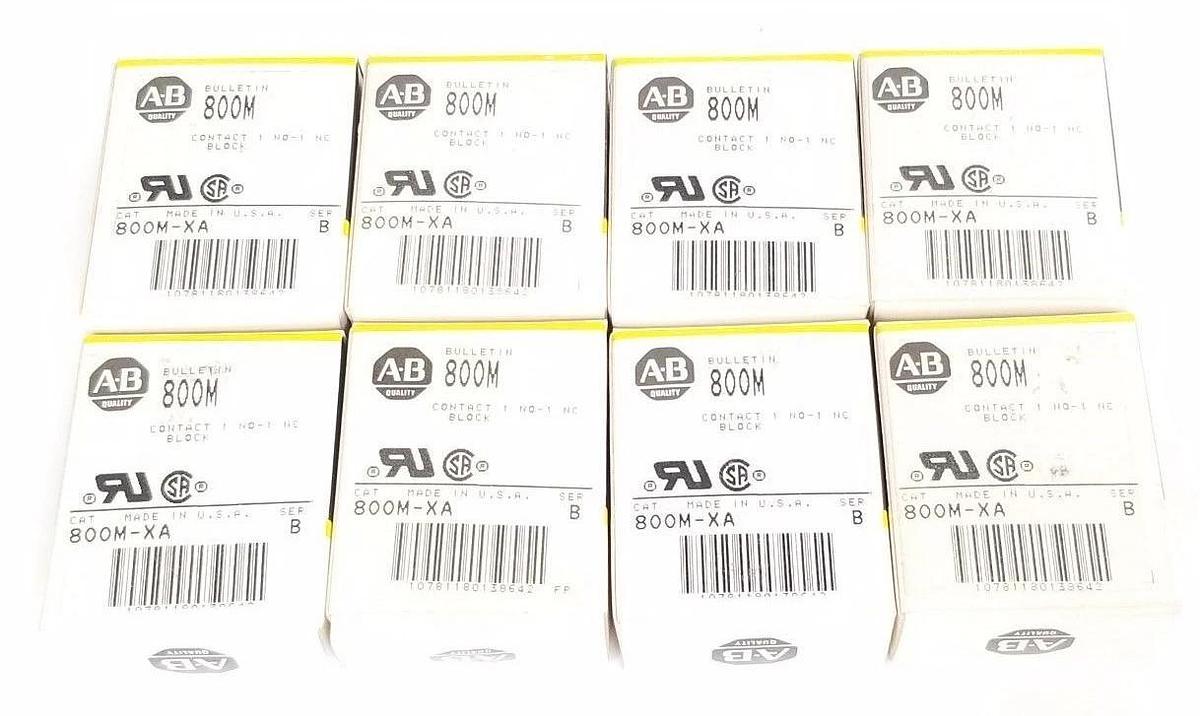 Used LOT OF 8 NIB ALLEN BRADLEY 800M-XA CONTACT BLOCKS 800MXA, SER. B