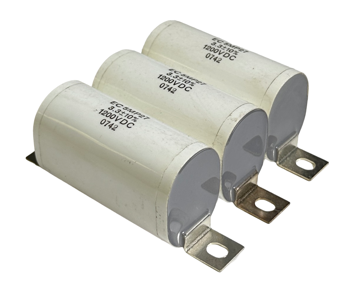 Used 3 NEW ELECTRONIC CONCEPTS EC 5MP27 POWER SUPPLY CAPACITORS 1200VDC 5MP2 SERIES
