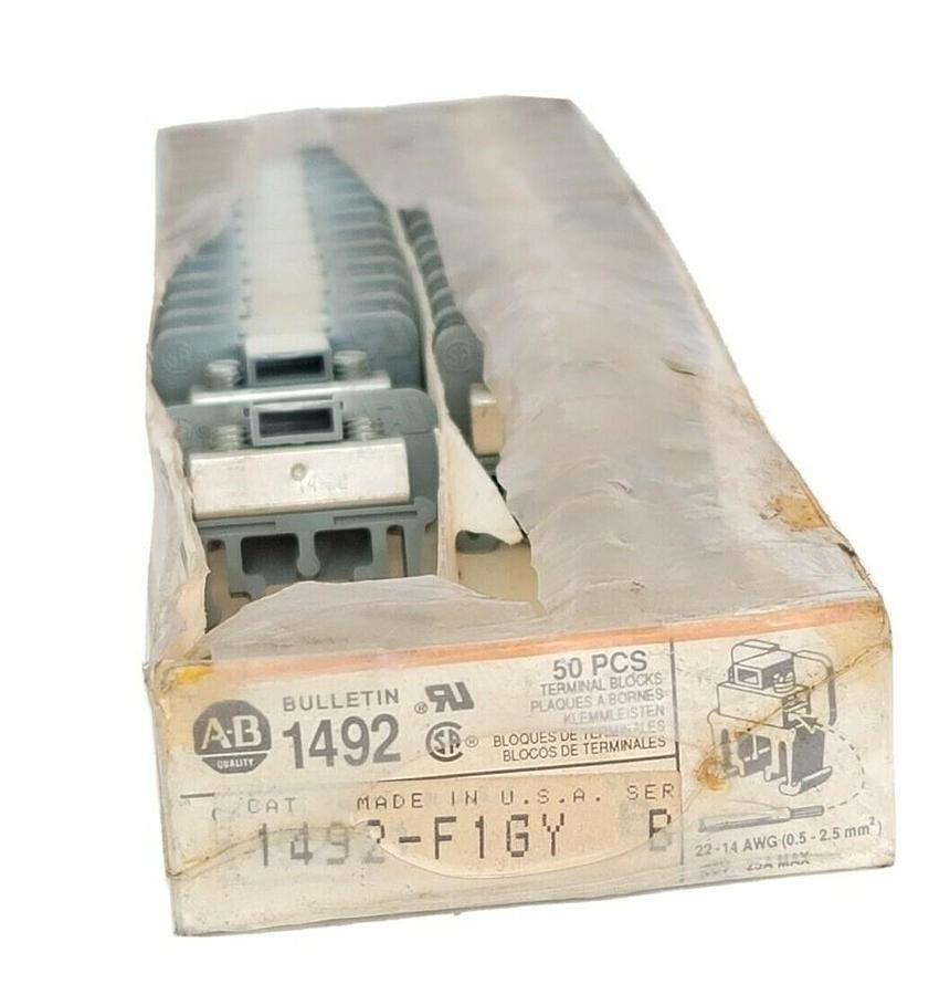 Used LOT OF 30 NEW ALLEN BRADLEY 1492-F1GY TERMINAL BLOCKS 1492F1GY SER. B