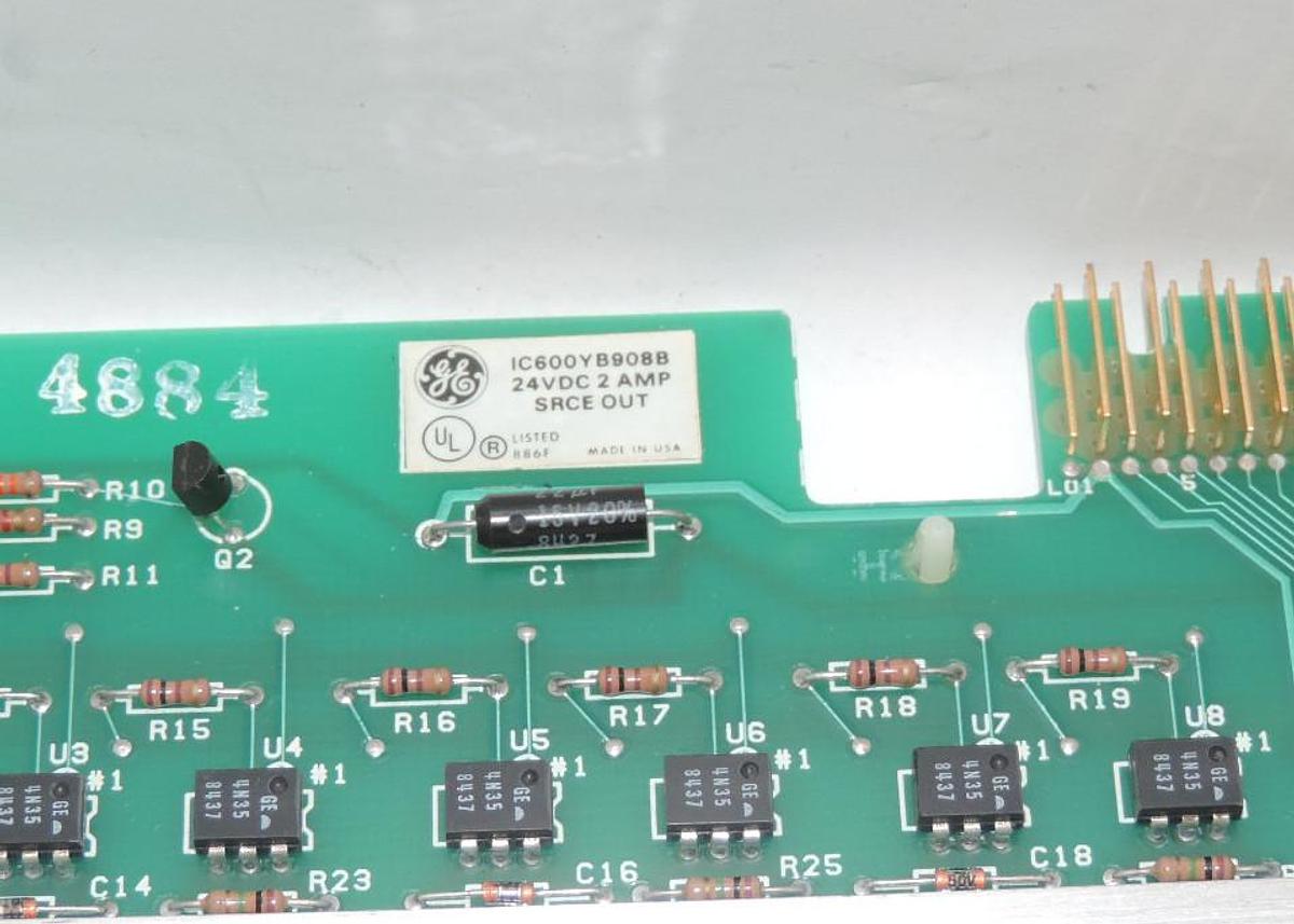 Used GE FANUC IC600YB908B OUTPUT BOARD 24VDC, 2 AMP, SRCE OUT