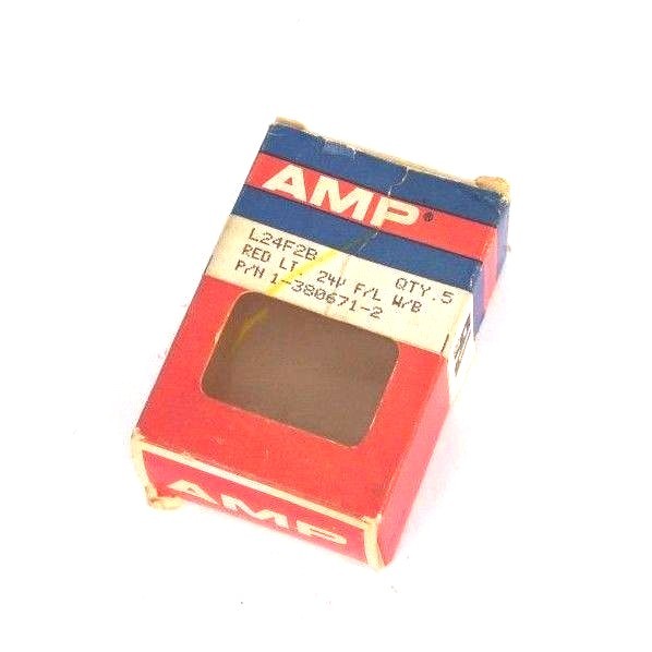 Used BOX OF 2 NEW AMP 1-380671-2 LAMP INDICATORS RED, 24V, L24F2B, 13806712