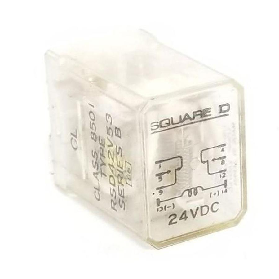 Used SQUARE D 8501RSD42V53 RELAY 8501-RSD42V53, SER. B, DC24V