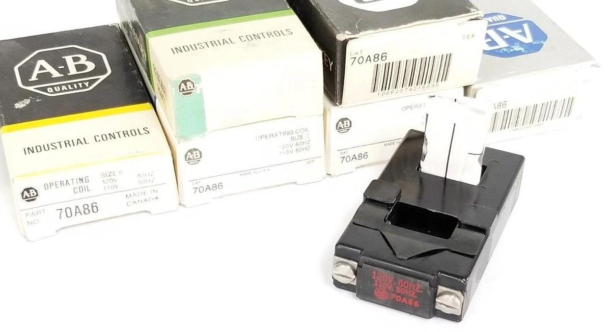 Used LOT OF 6 NIB ALLEN BRADLEY 70A86 OPERATING COILS 110-120V 50-60HZ