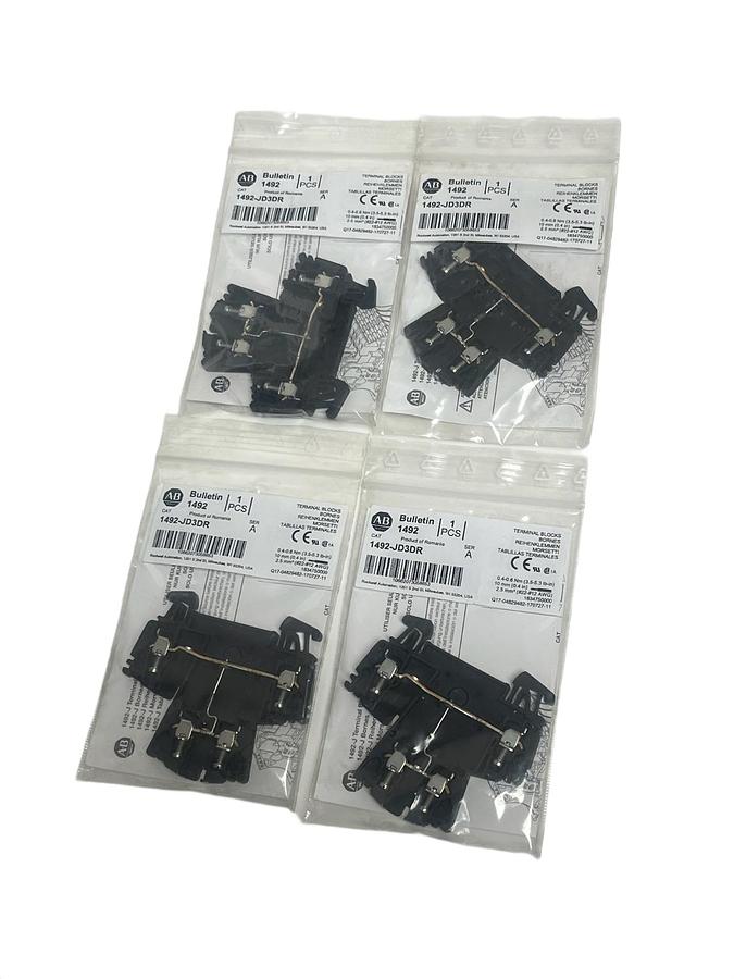 Used LOT OF 4 Allen-Bradley 1492-JD3DR Ser. A Terminal Blocks Diode 2-Circuit - NSMP