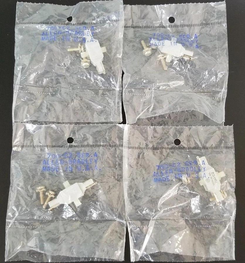 Used LOT OF 4 NEW ALLEN BRADLEY 700-C2 SER. A, FRONT DECK CONTACT CARTRIDGES 700C2