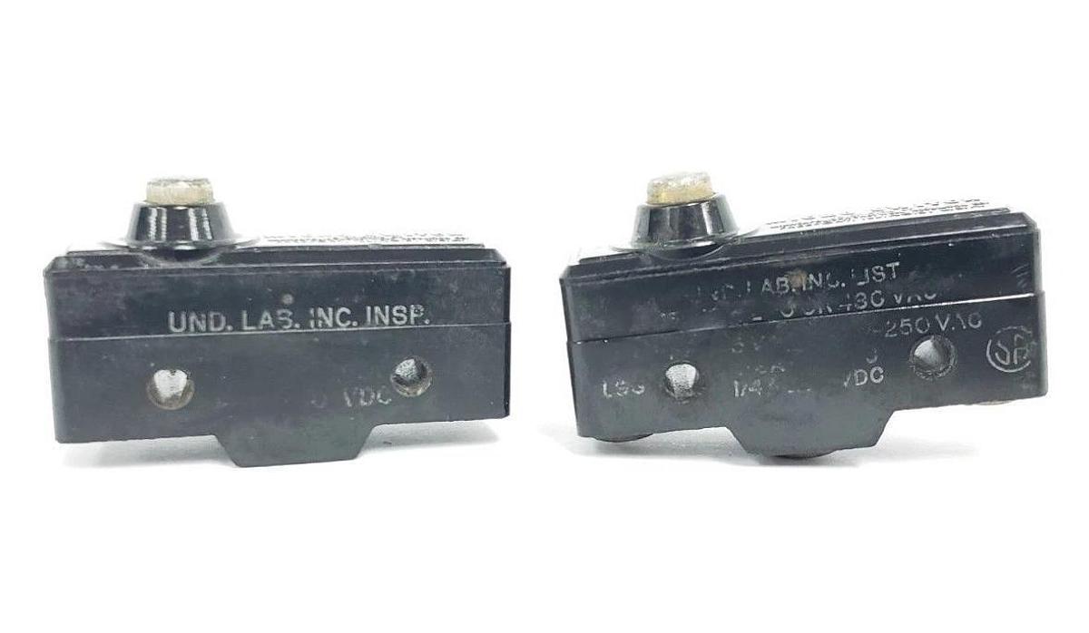 Used LOT OF 2 HONEYWELL MICROSWITCH BZ-2RD-A2 BASIC LIMIT SWITCHES, 10A, 480VAC