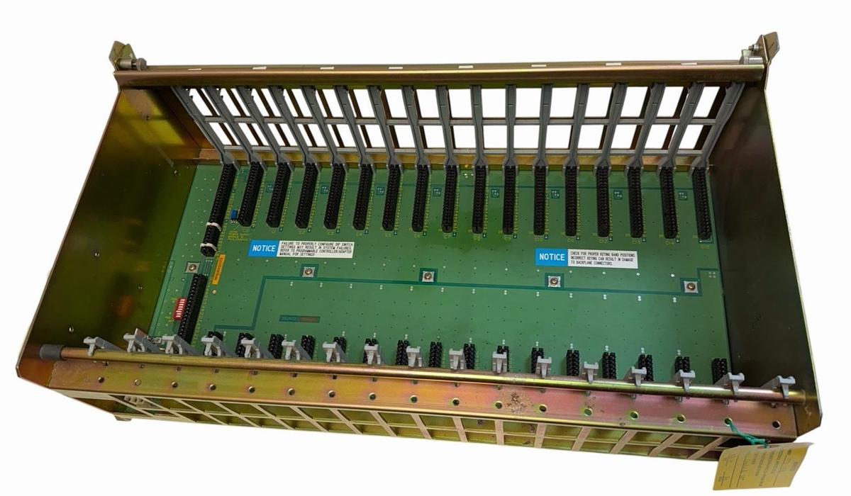 Used ALLEN BRADLEY 1771-A4B /B 16 SLOT I/O CHASIS REV. K03 P/N: 96814808 A01 SER. B