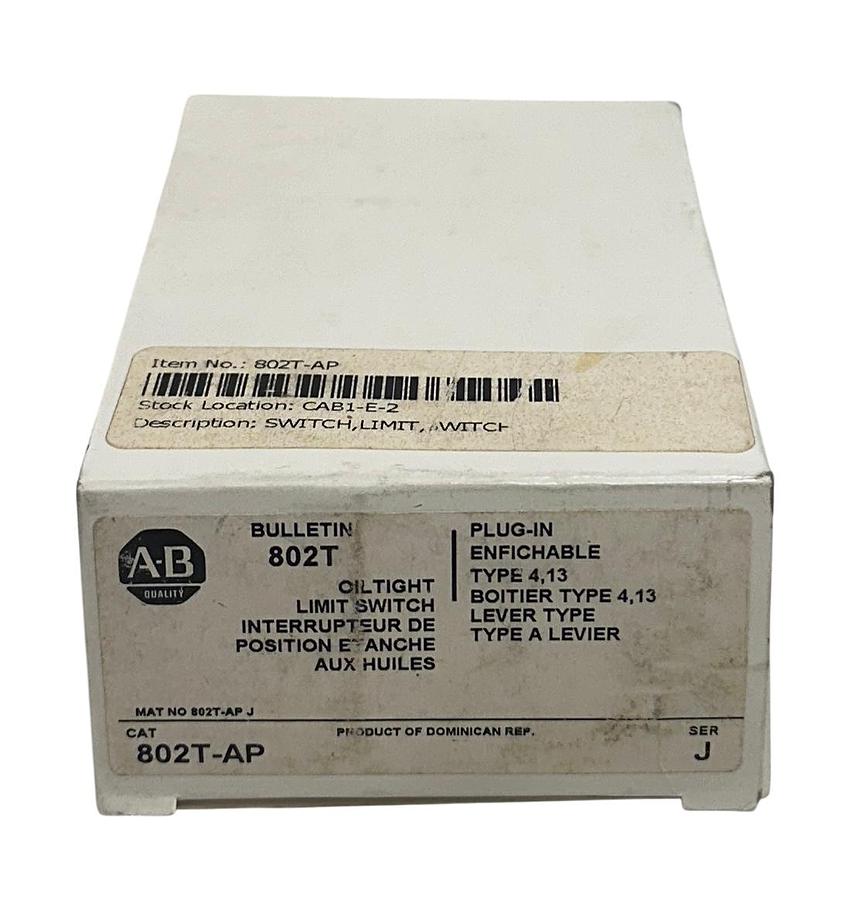 Used ALLEN BRADLEY 802T-AP /J BULLETIN 802T PLUG-IN OILTIGHT LIMIT SWITCH 802TAP NSMP