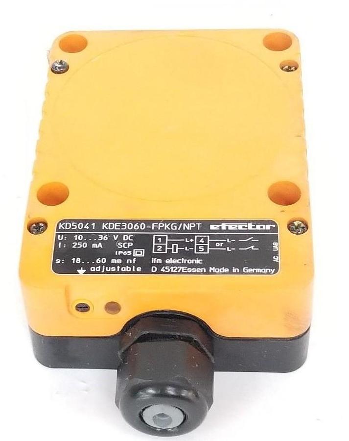 Used IFM EFECTOR KDE3060-FPKG/NPT PROXIMITY SWITCH KD5041, 10...36 VDC