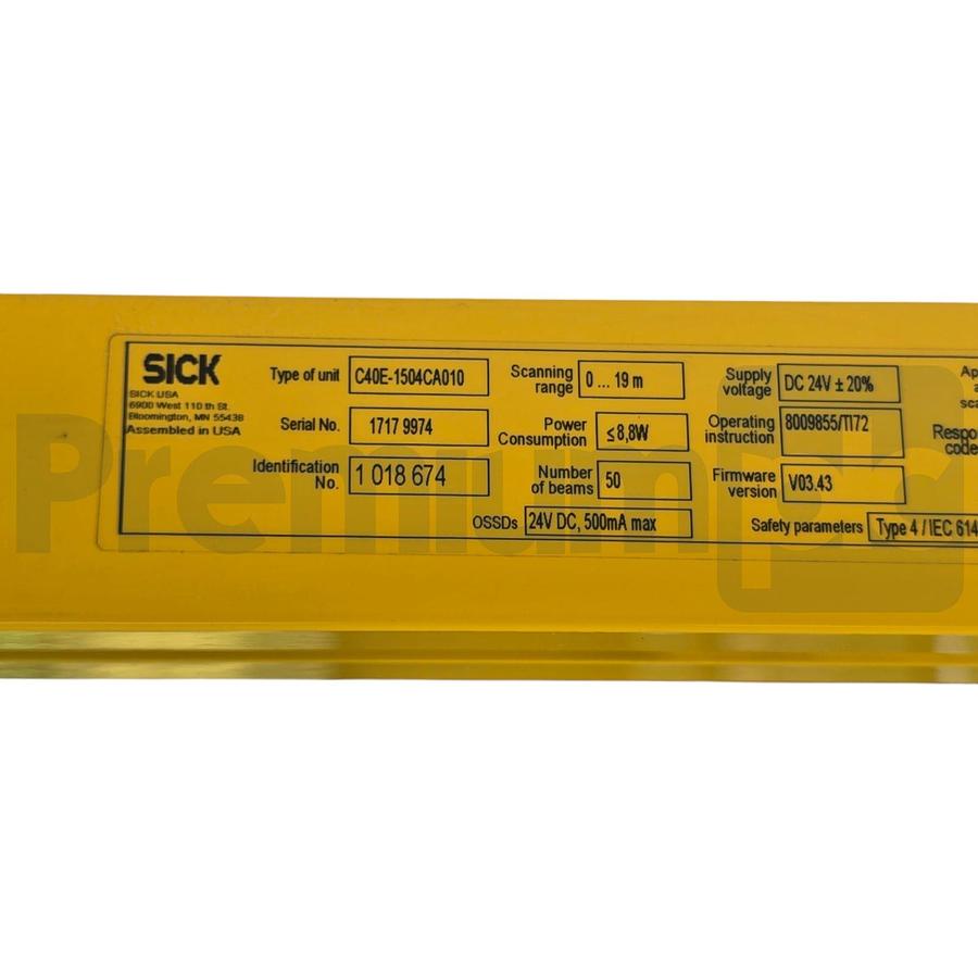 Used SICK C40E-1504CA010 C4000 Standard Safety Light Curtain Receiver 1018674 NSNP