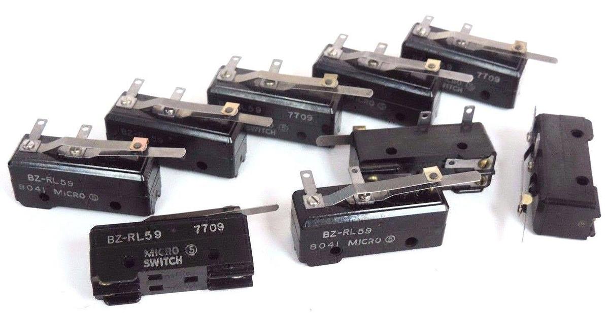 Used LOT OF 9 MICRO SWITCH BZ-RL59 LIMIT SWITCHES BZRL59
