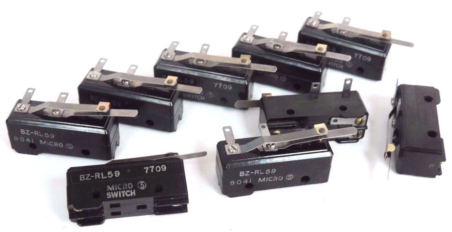 Used LOT OF 9 MICRO SWITCH BZ-RL59 LIMIT SWITCHES BZRL59