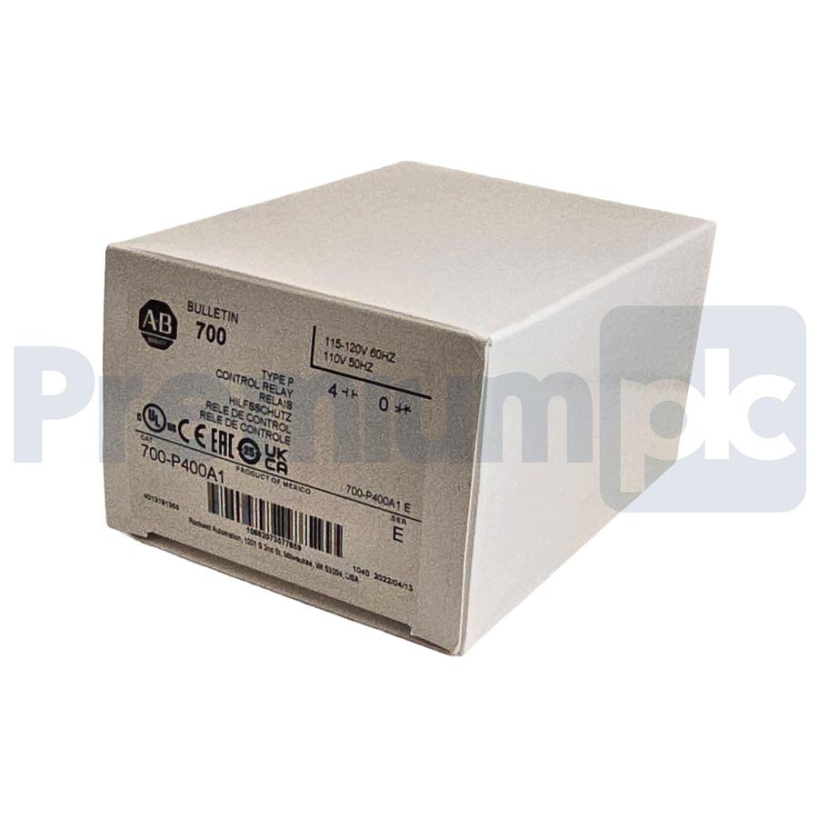 Used Allen-Bradley 700-P400A1 /E Type P Control Relay 110/120V AC Coil, 4 N.O. NSMP