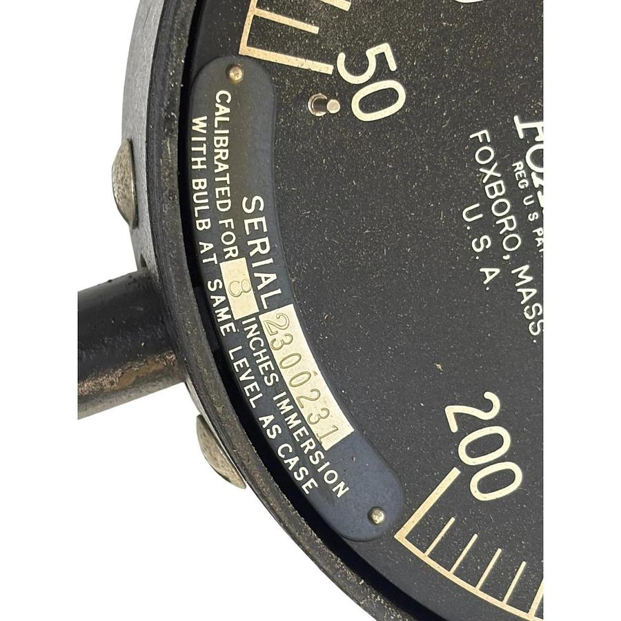 Used Foxboro Vintage Industrial Mechanical Dial Thermometer 50-200°F