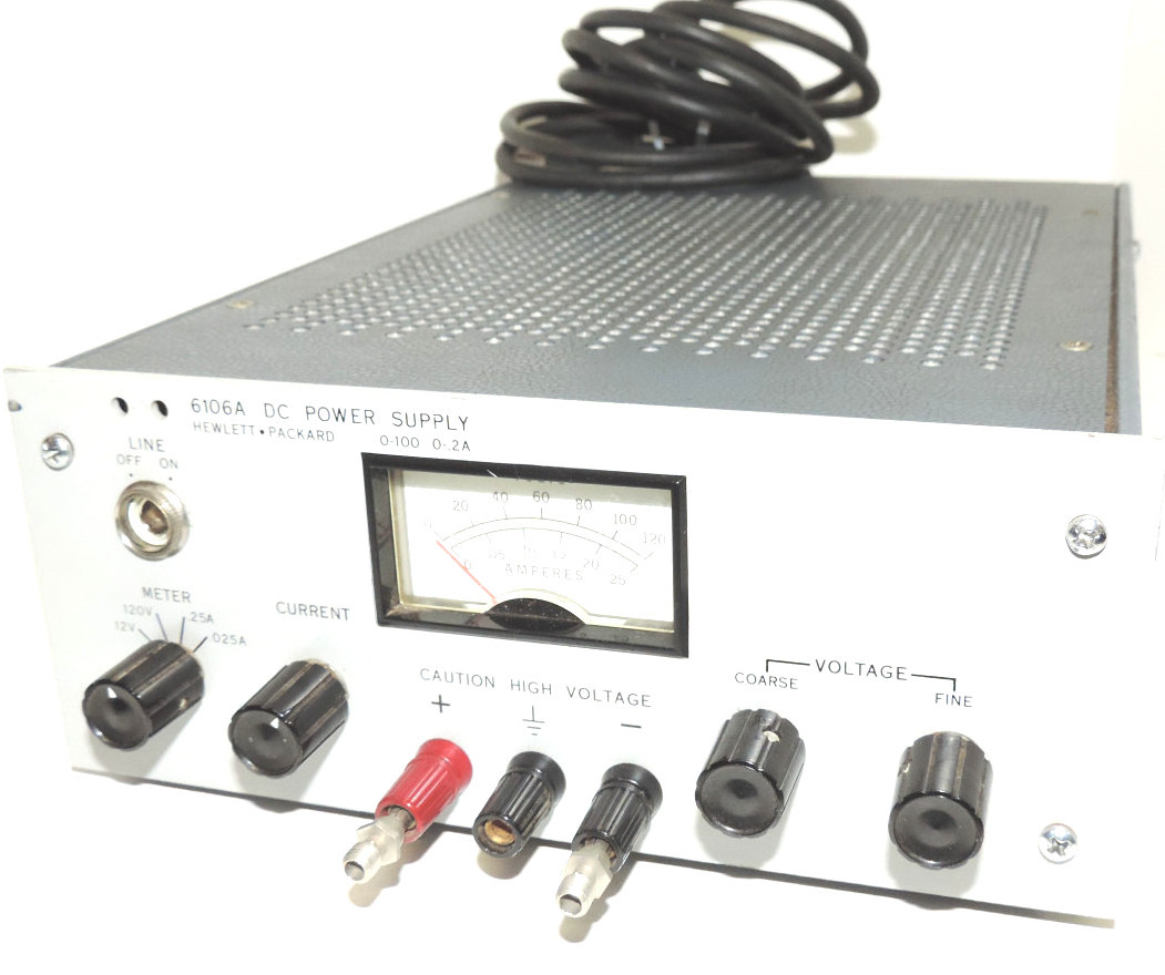 Used HEWLETT PACKARD 6106A DC POWER SUPPLY 0-100 0-.2A