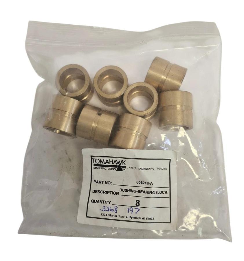 LOT OF 8 NEW TOMAHAWK 006218-A BRASS BUSHING-BEARING BLOCKS