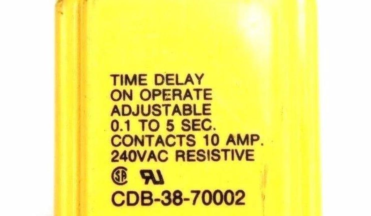Used POTTER & BRUMFIELD CDB-38-70002 TIME DELAY RELAY 0.1-5.0SEC, 120VAC, CDB3870002