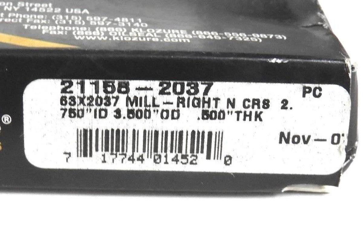 LOT OF 2 NEW GARLCOK KLOZURE 21158-2037 OIL SEALS 63X2037 0.75"ID 3.5"OD 0.5"THK
