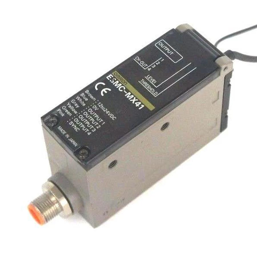 Used OMRON E3MC-MX41 FIBER OPTIC COLOR SENSOR RGB 12-24VDC, E3MCMX41
