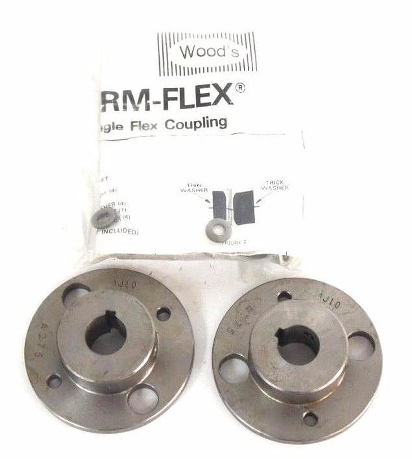 Used LOT OF 2 NEW WOODS AJ10A075 COUPLING HUBS AJ10 A075