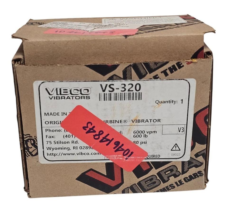 VIBCO VS-320 Pneumatic Turbine Vibrator 600lb Force 6000 VPM 3/8 NPT 80PSI NEW