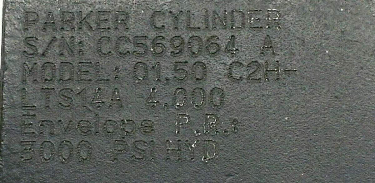 Used PARKER 01.50 C2HLTS14A 4.000 SERIES 2H PNEUMATIC CYLINDER 3000PSI 1.5" X 4"